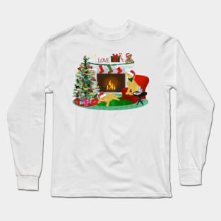 Night Before Christmas - Preppy Golden Retrievers Long Sleeve T-Shirt